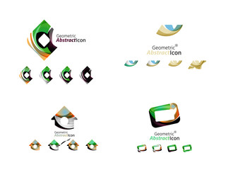 Universal abstract geometric shapes - business emblems