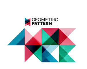 Geometric triangle mosaic pattern element isolated on white