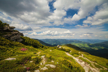 Fototapeta na wymiar Beautiful mountains landscape in Carpathian