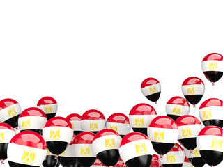 Flying balloons with flag of egypt
