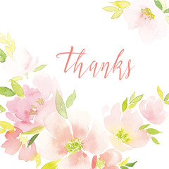 Watercolor greeting card flowers.