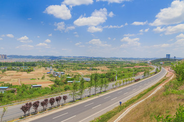 road with blue sky