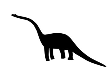 the silhouettes of dinosaurs on white