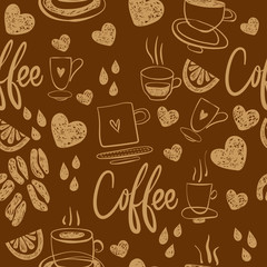 Coffee seamless pattern