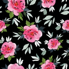 Abwaschbare Fototapete Watercolor flower pattern © Karma
