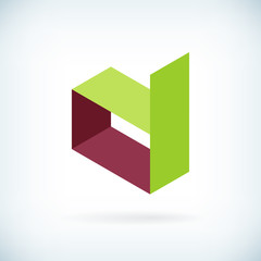 Obraz premium Modern letter D icon flat design element template