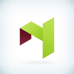 Modern letter H icon flat design element template