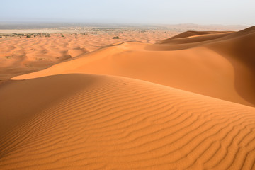 Obraz na płótnie Canvas Sand dunes in the Sahara Desert, Merzouga, Morocco