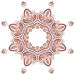 Circular floral ornament Mehndi Henna Tattoo Mandala, Yantra