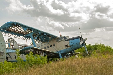 Abandoned old plane ruins