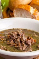 Chicken gizzards stewed.