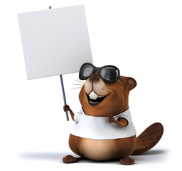 Beaver with a white tshirt © Julien Tromeur