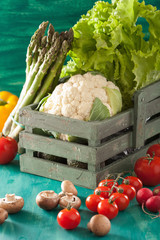 vegetables tomato radish asparagus cauliflower lettuce