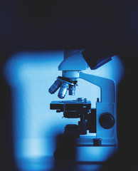Modern microscope in laboratory environment