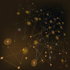 social network background in yellow, communication background