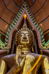 Big golden Buddha in Wat Tham Seua,Kanchanaburi