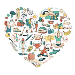 Healthy Lifestyle Heart Background