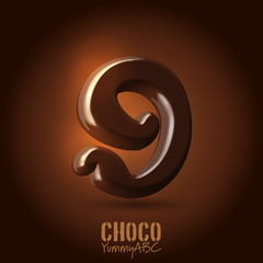 Chocolate vector dark 3d typeset