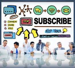 Subscribe Follow Registration Support Media Concept