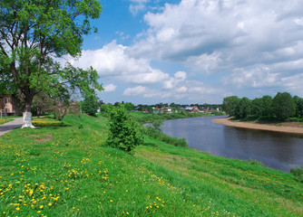 river in the old town Vologda