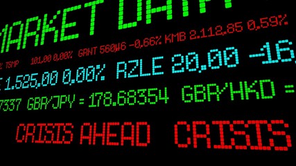 Fototapeta premium Stock ticker crisis ahead