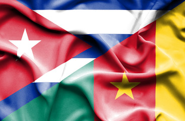 Waving flag of Cameroon and Cuba