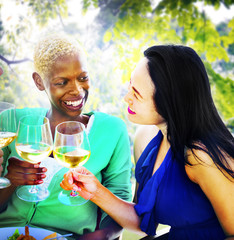 Girls Celebration Hanging Out Talking Chilling Concept