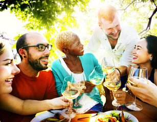 Diverse People Friends Hanging Out Drinking Concept