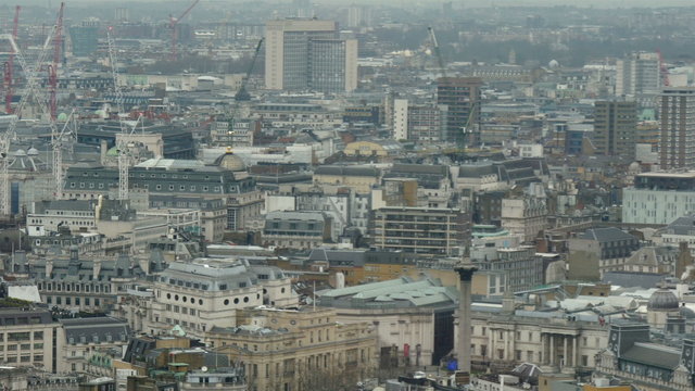The urban city of London in the morning. Seen lots of buildings houses and infrastructures in white color in 4K