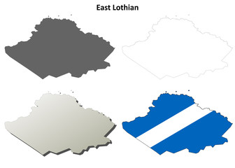 Fototapeta premium East Lothian blank outline map set