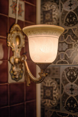 Vintage lamp in boho style