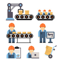 Production Process Vector Illustration