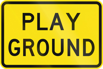 An Australian warning traffic sign - Playground, old version