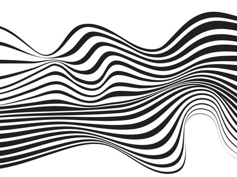 optical art background wave design black and white