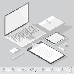 Isometric corporate identity template