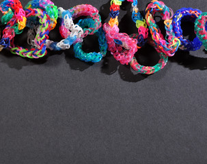rainbow colors rubber bands loom bracelets