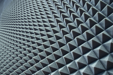Close up of sound proof coverage in music studio