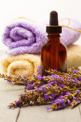 Fototapeta na wymiar Lavender essential oil