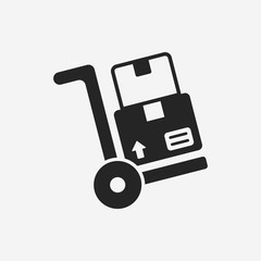 logistics freight trolley icon