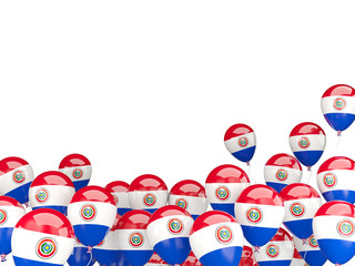 Flying balloons with flag of paraguay