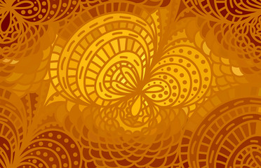 Vector wave background of doodle drawn lines