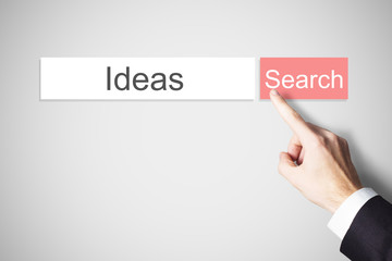 finger pushing red web search button ideas