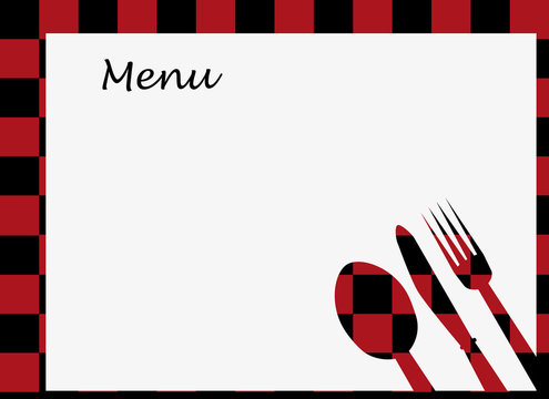 menu with red and black