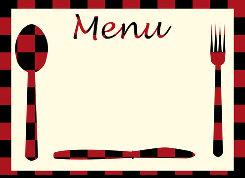 menu with red and black