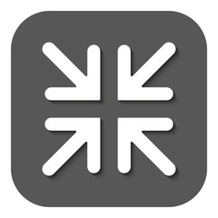 The exit full screen icon. Arrows symbol. Flat