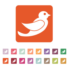 The bird icon. Nature symbol. Flat
