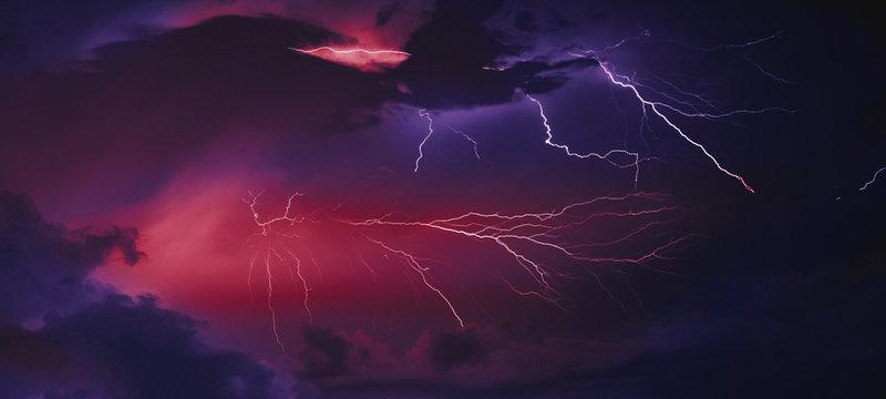 Colorful Thunder lightning