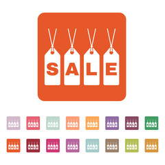 The label with an inscription sale icon. Discount symbol. Flat