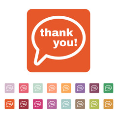 The thank you  icon. Thanks symbol. Flat