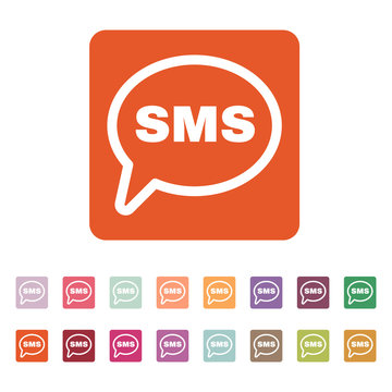 The sms icon. Text message symbol. Flat